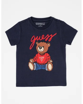Tricou cu design grafic, Maro/Bleumarin
