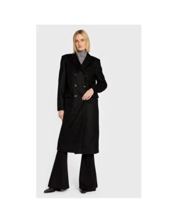 Palton dama,  300923962, Lana/Poliester, Negru, Negru