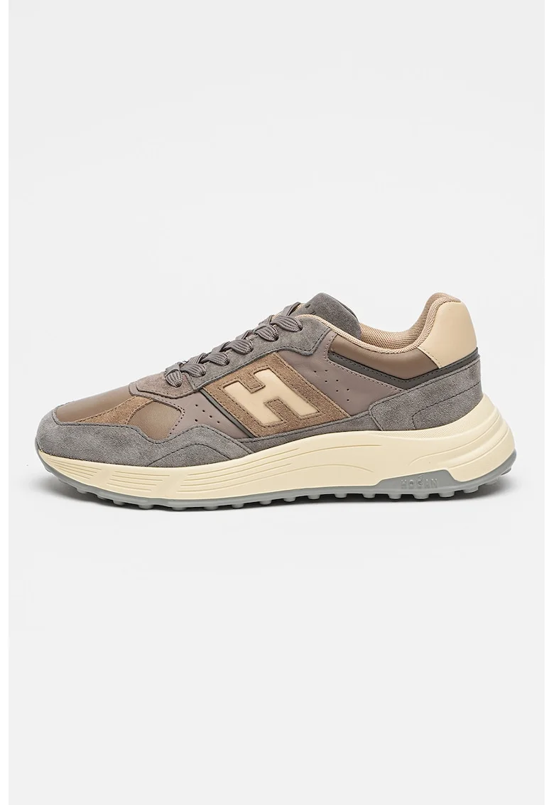 Pantofi sport cu logo Hyperlight, Maro taupe/Crem/Gri inchis