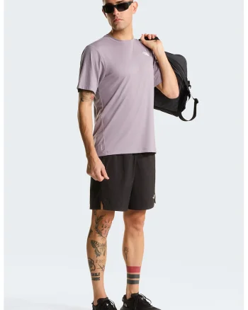 Tricou cu imprimeu logo pe partea din spate pentru fitness 24/7, Roz prafuit