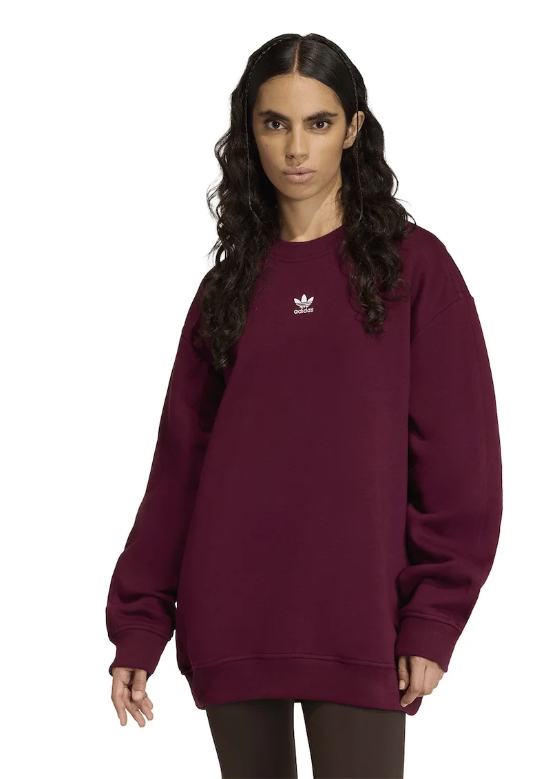 Bluza de trening supradimensionata cu captuseala calduroasa Essentials, Maro cognac