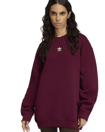 Bluza de trening supradimensionata cu captuseala calduroasa Essentials, Maro cognac