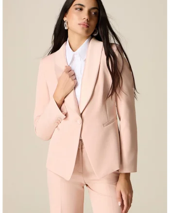 Sacou uni regular fit, Roz