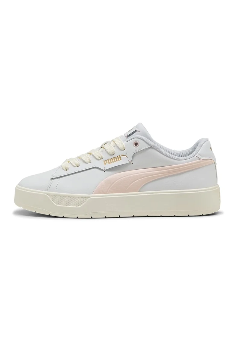 Pantofi sport Smash Belle din piele si piele ecologica cu logo in relief, Albastru pal/Roz pal