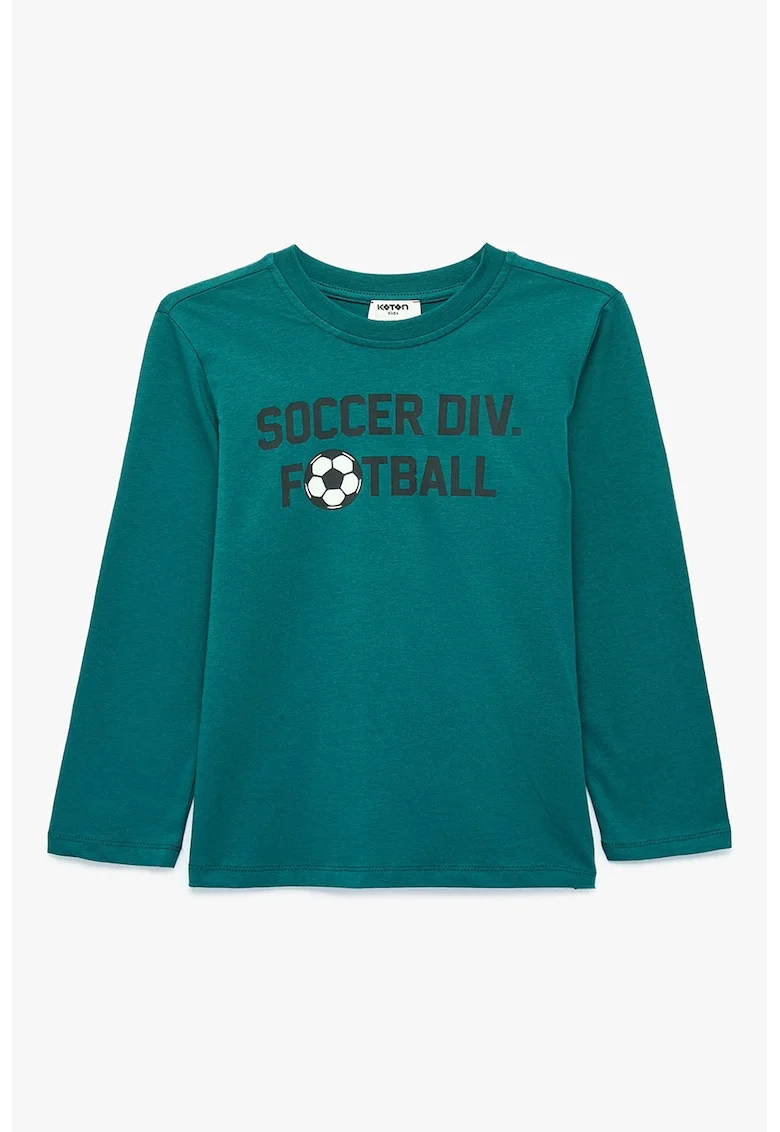 Bluza din bumbac cu imprimeu, Verde smarald