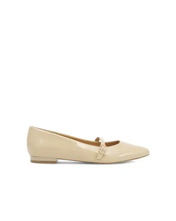 Balerini dama,  590559, Piele naturala, Bej,
