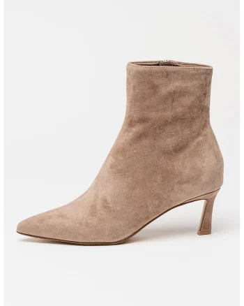 Botine din piele intoarsa Lulah, Maro taupe