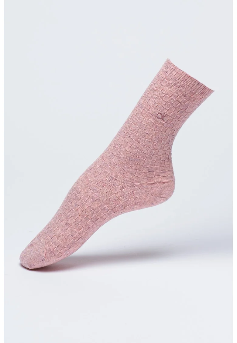 Sosete lungi cu model uni, Roz pastel