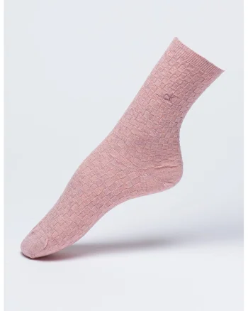 Sosete lungi cu model uni, Roz pastel