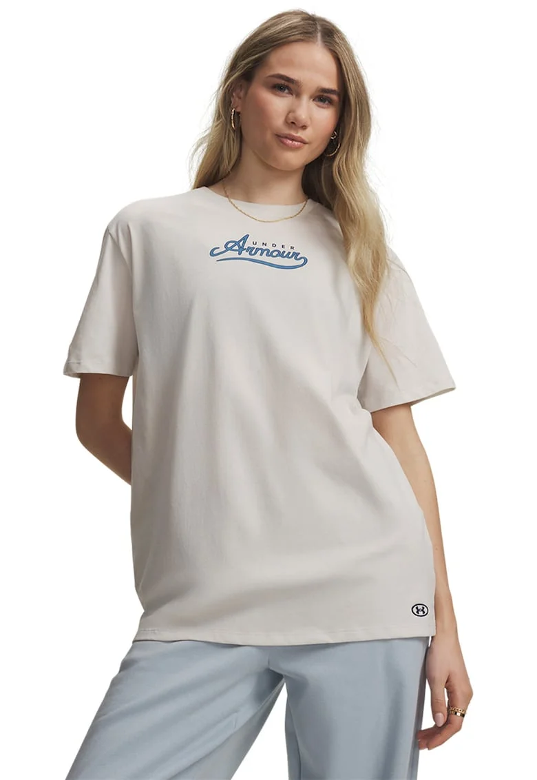 Tricou lejer cu logo, Alb murdar