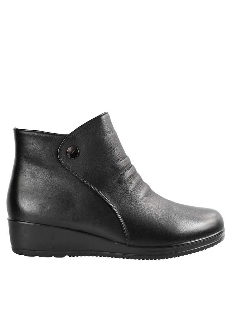 Ghete casual, dama,  6577-128 negru, piele naturala, Negru