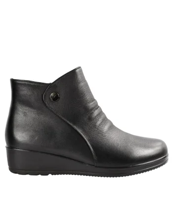 Ghete casual, dama,  6577-128 negru, piele naturala, Negru