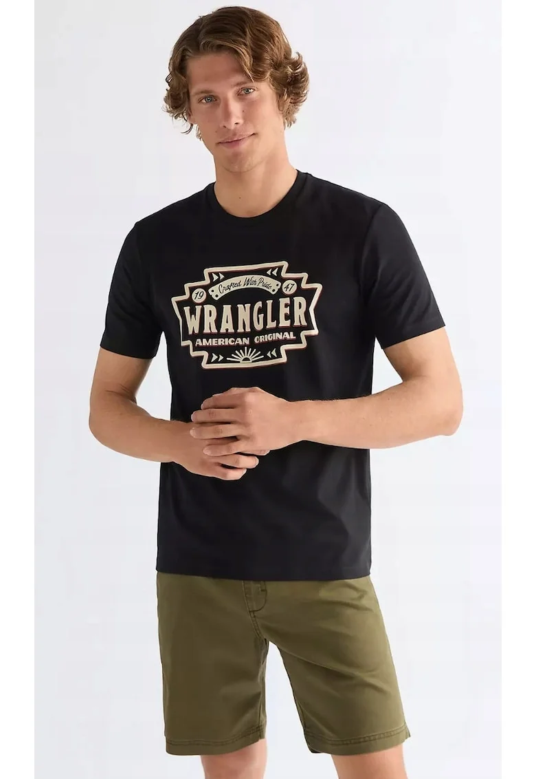 Tricou pentru barbati,  AMERICANA TEE, negru, bumbac, maneca scurta