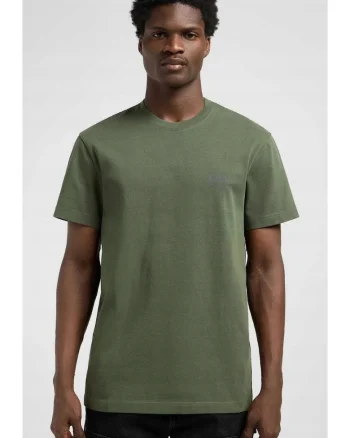 Tricou barbatesc  imprimeu, verde, bumbac