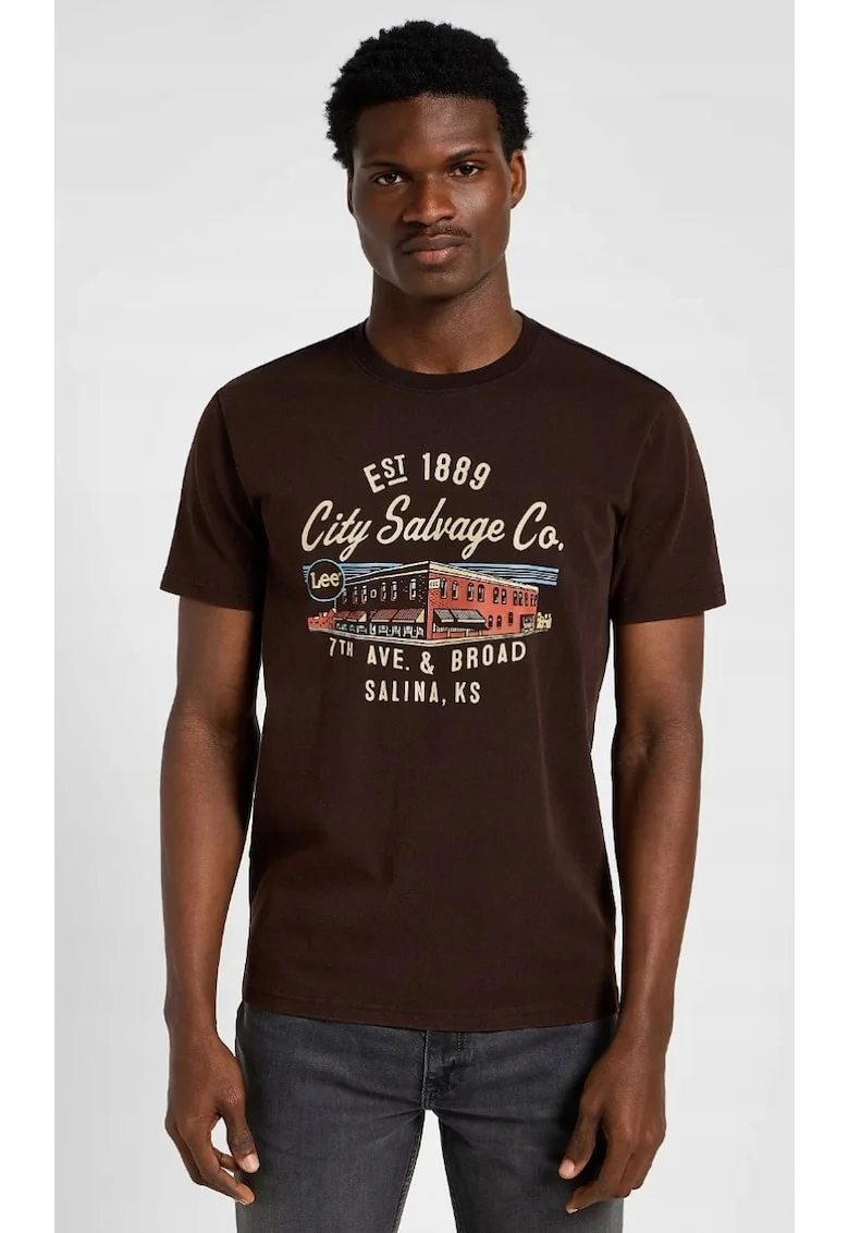 Tricou  supradimensionat, bumbac 100%, culoare maro