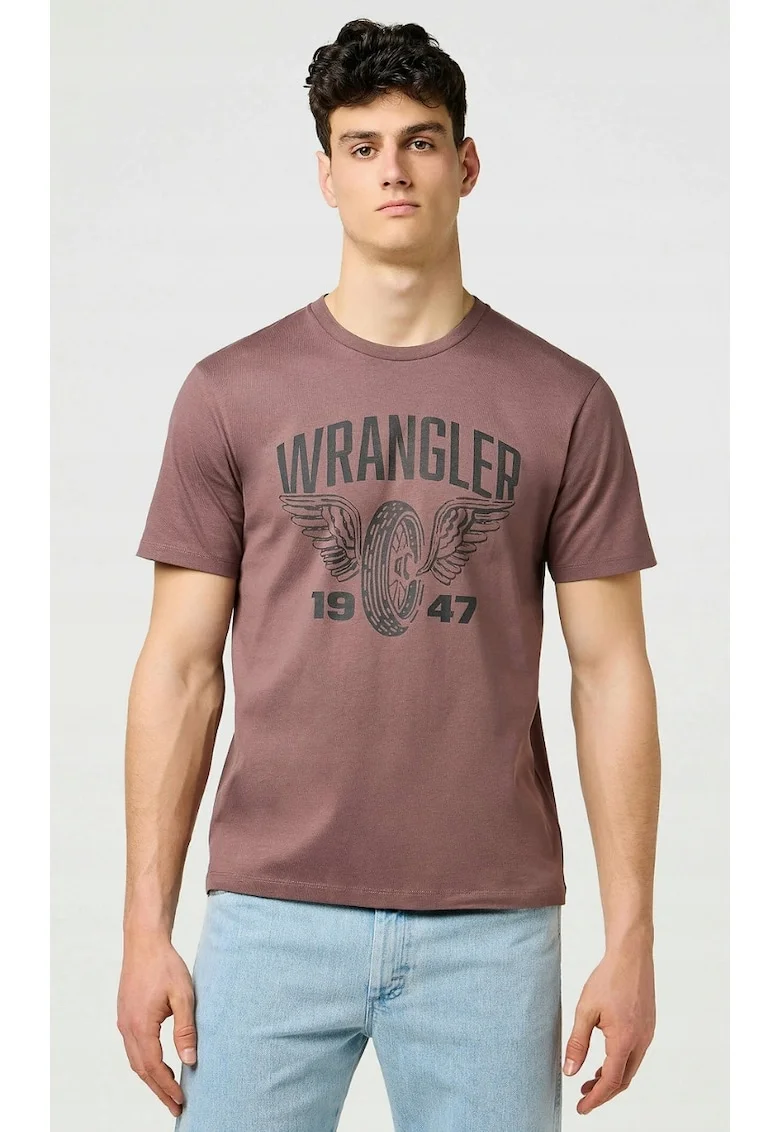 Tricou barbati  Americana Tee, bumbac, maro, maneca scurta