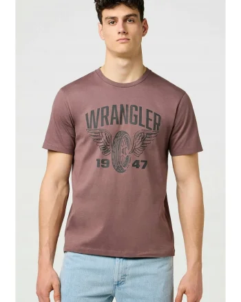 Tricou barbati  Americana Tee, bumbac, maro, maneca scurta