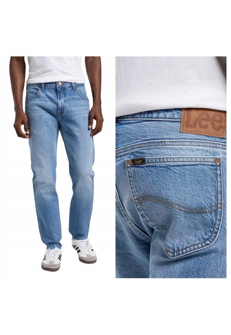 Blugi Barbati,  Rider, Slim Fit, Talie Medie, 5 Buzunare, Fermoar, Lungi, Bumbac, W31-L34 US, Albastru