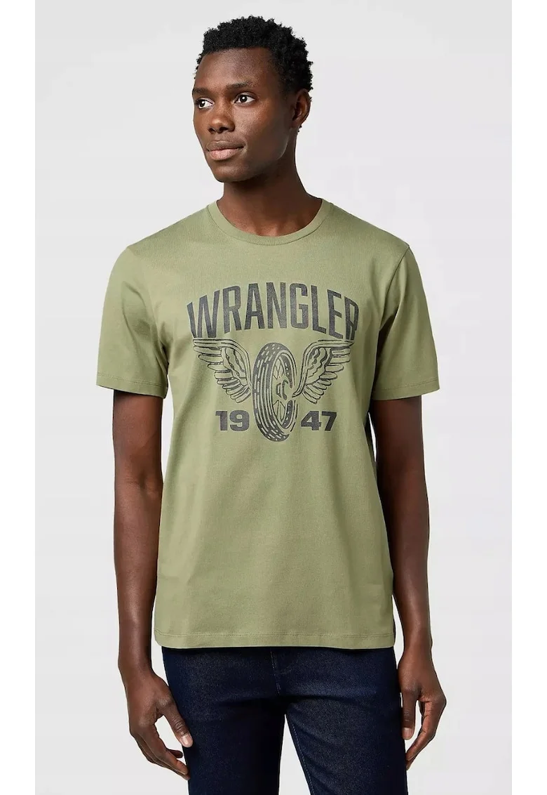 Tricou barbati,  Americana Tee, verde, bumbac, maneca scurta