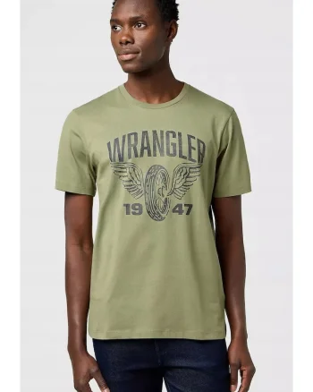 Tricou barbati,  Americana Tee, verde, bumbac, maneca scurta