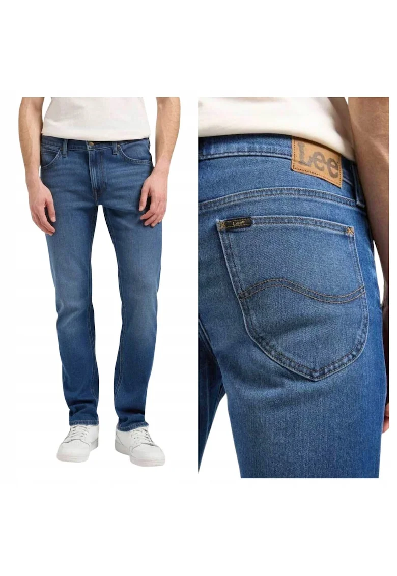 Blugi Barbati,  Daren Zip Fly, Slim Fit, Talie Joasa, 5 Buzunare, Fermoar, Lungi, Bumbac, Albastru, Albastru