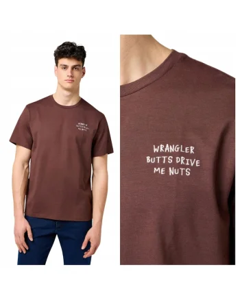 Tricou Barbati,  Embroidery Tee, Regular Fit, Decolteu Rotund, Cu Logo, Design Clasic, Maneci Scurti, Bumbac, Bronz