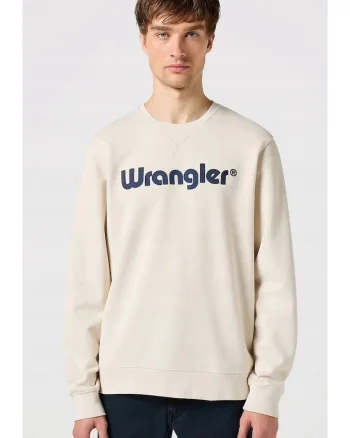 Hanorac barbati  Logo Crewneck Sweatshirt, alb, bumbac 100%