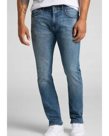 Blugi barbati,  slim fit, albastru, bumbac,