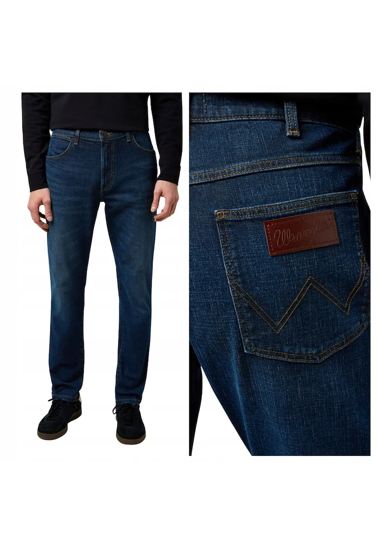 Blugi Barbati,  Larston, Slim Fit, Talie Joasa, 5 Buzunare, Fermoar, Lungi, Bumbac, W34-L30 US, Albastru