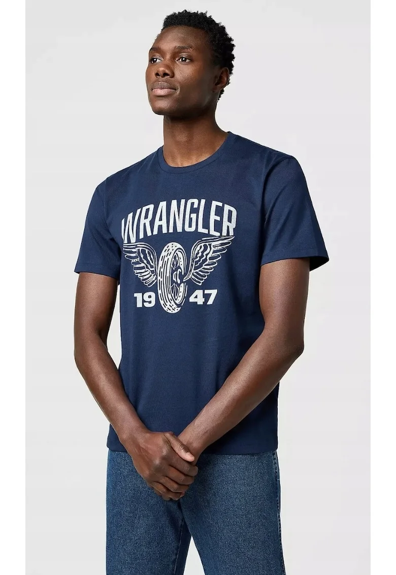 Tricou barbati  Americana, albastru, bumbac, Albastru
