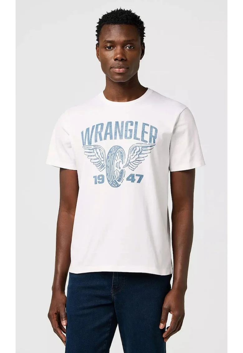 Tricou barbati,  Americana Tee, bumbac 100%, alb, Alb