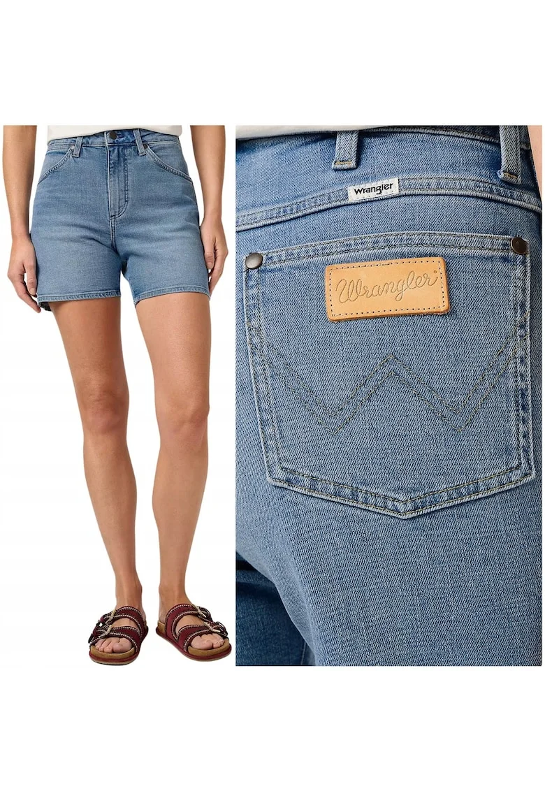 Pantaloni scurti dama,  Cowboy Short 5 Inch, inalti, albastru, 99% bumbac, 1% elastan,