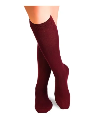 Sosete fine lungi 3/4 din Lana, Visiniu