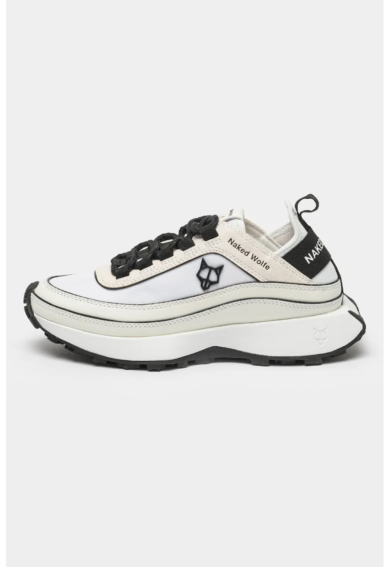 Pantofi sport cu logo, Alb/Negru