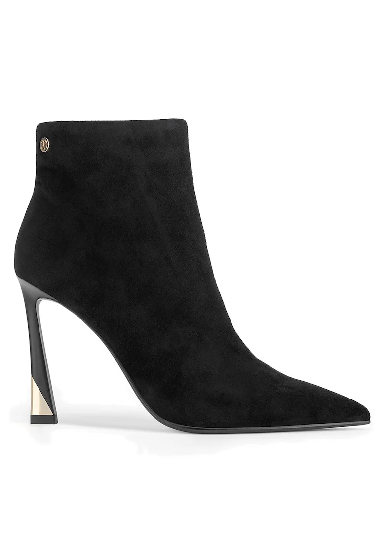Botine dama,  HESA-1112-0402-3, piele naturala, negru, Negru