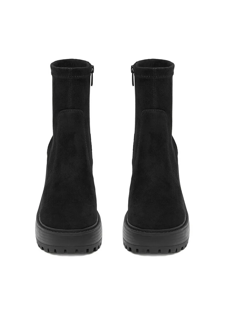 Botine dama  Textil, Negru, Negru