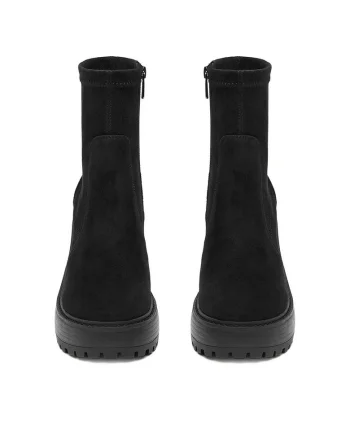 Botine dama  Textil, Negru, Negru