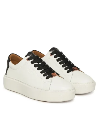 Tenisi dama,  ALBCLHW-8009, piele naturala, alb/negru