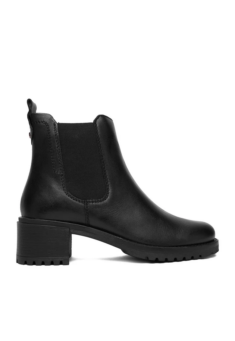 Botine  Piele naturala, Negru, Negru