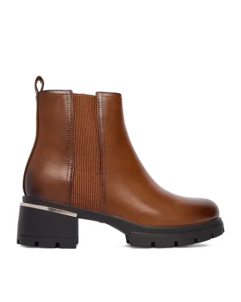 Botine dama,  CEO-24F597-1, maro, sintetic