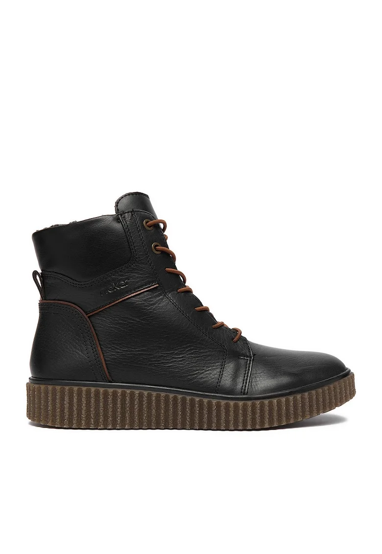 Botine dama,  piele naturala, negru Y4303-00