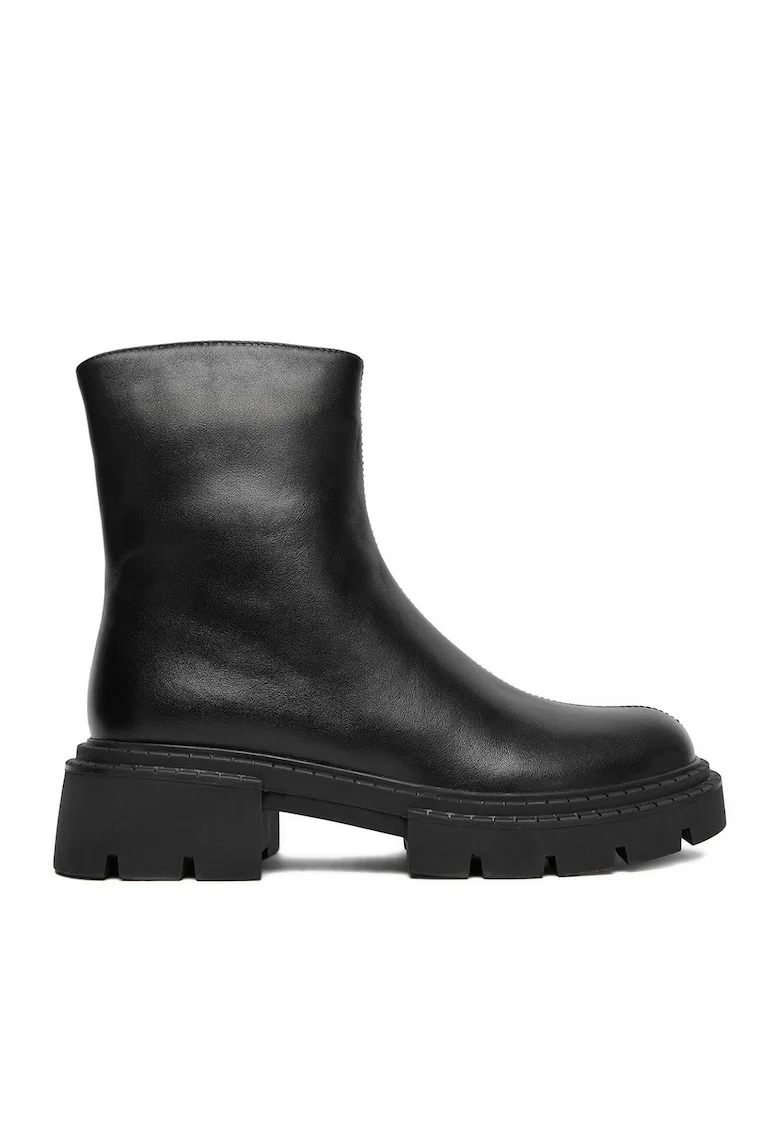 Botine dama  C-ANAHI-MX01415-2, piele naturala, negru