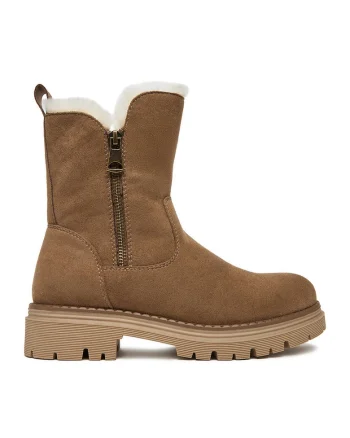 Botine dama,  maro, textil, Maro