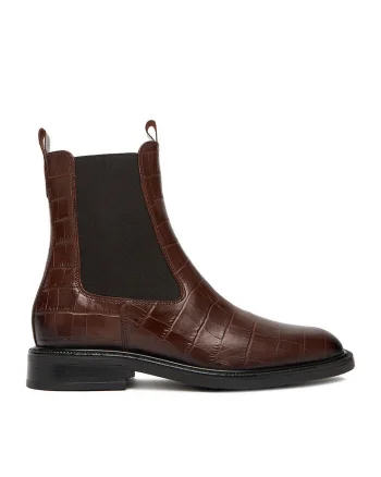 Botine dama C-PETRA-25478PE-C,  Piele naturala, Maro