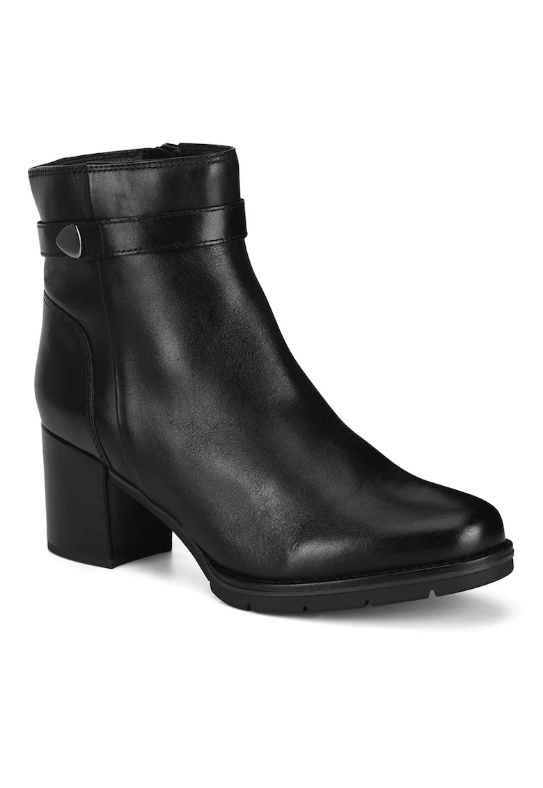 Botine dama, Piele naturala, Negru,, Negru