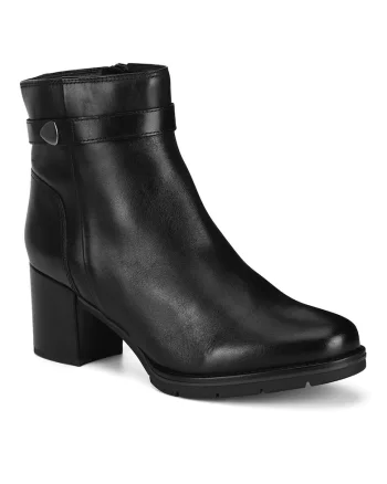 Botine dama, Piele naturala, Negru,, Negru
