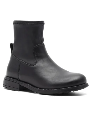 Botine fete,  plastic, negru,