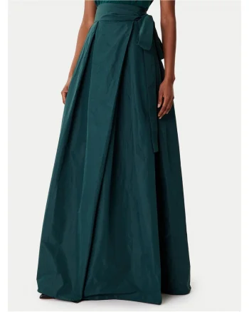 Fusta maxi dama  verde, material usor