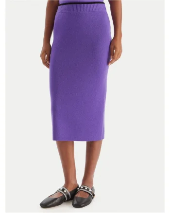 Fusta midi,  violet, material de calitate
