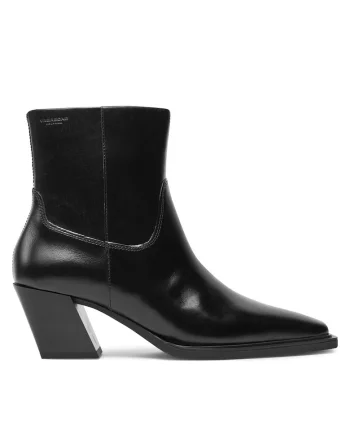 Botine dama  piele naturala, negru